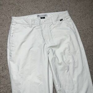 Travis Mathew Pants Mens 30 White Golf Straight trouser Stretch zip Size 30x32